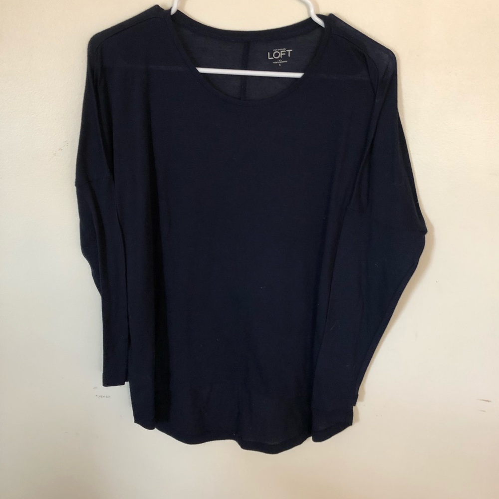 Loft navy dolman sleeve top